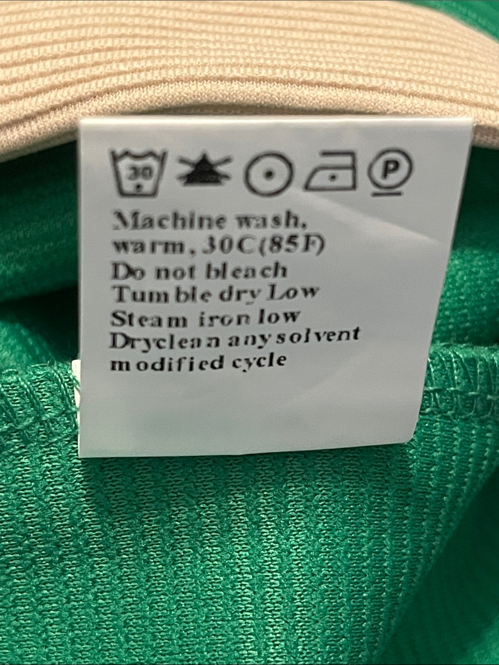 Green Shift Dress with Cream Trim — Womens 2XL Dress - Picture 8 of 8